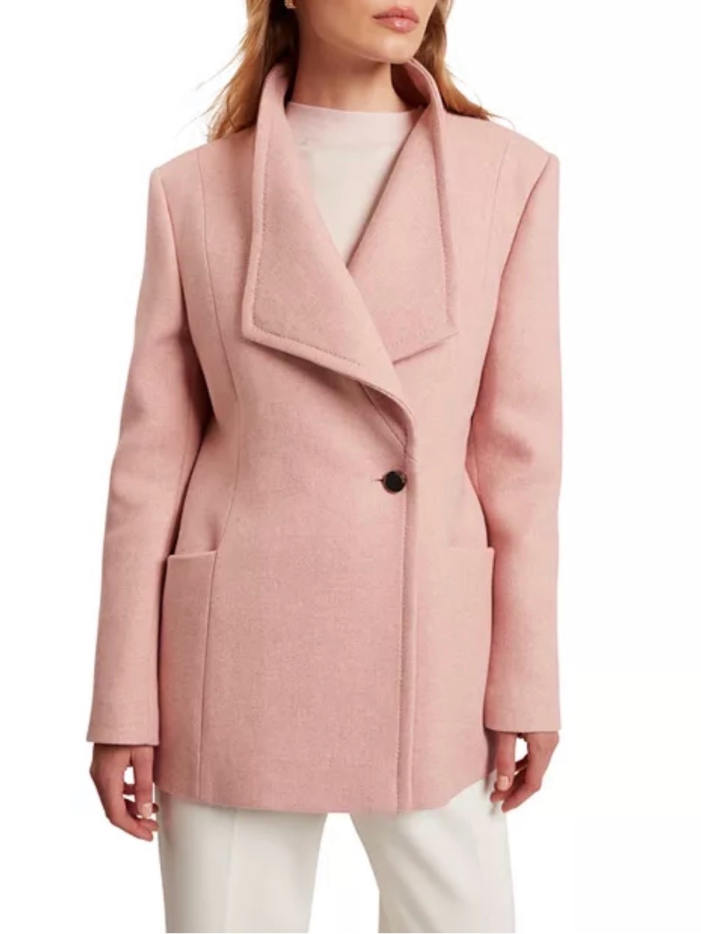 Ted Baker London Dusty Pink Wrap Pea Coat